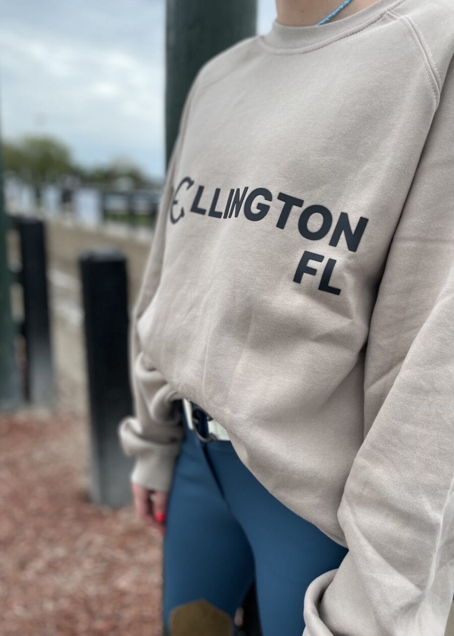 Equestrian Team Apparel Beige / S EquestrianClub WELLINGTON Sweatshirt equestrian team apparel online tack store mobile tack store custom farm apparel custom show stable clothing equestrian lifestyle horse show clothing riding clothes horses equestrian tack store