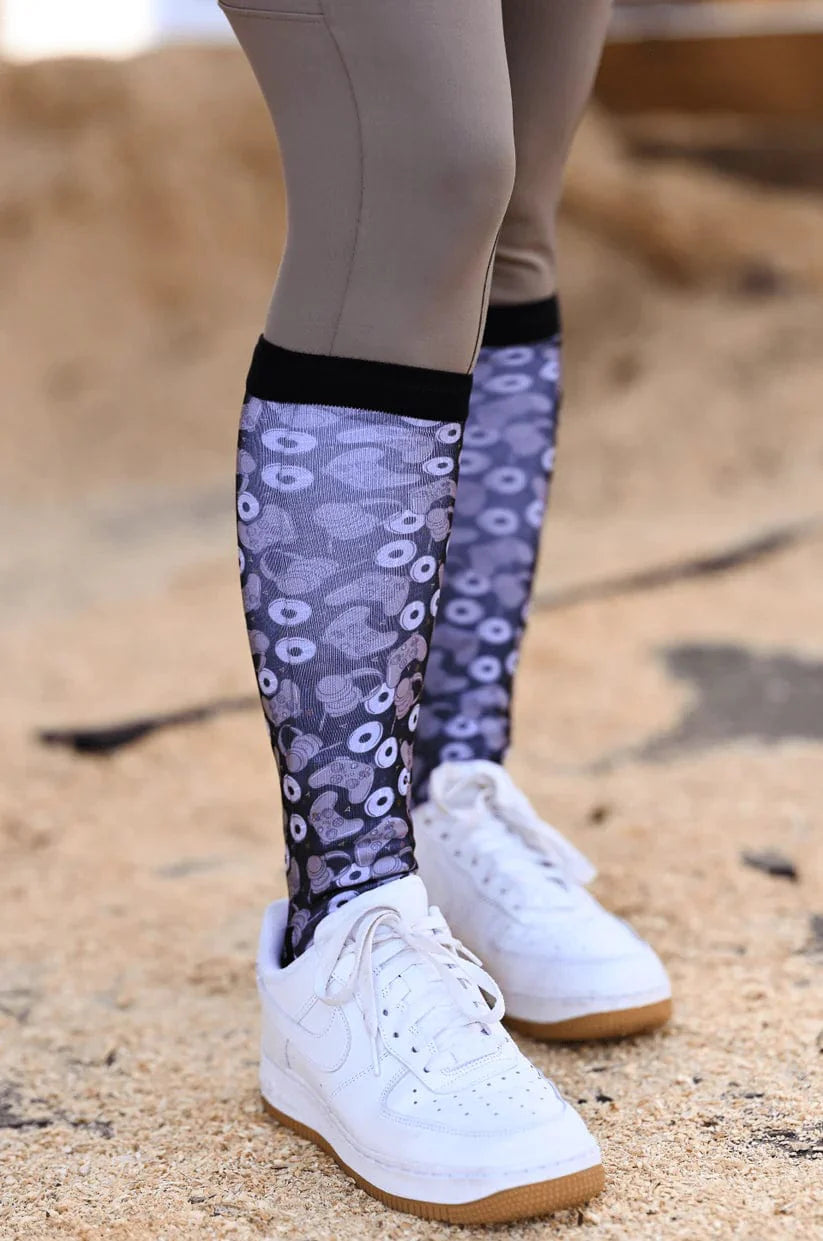 dreamers & schemers Boot Sock Dreamers & Schemers- Gamer equestrian team apparel online tack store mobile tack store custom farm apparel custom show stable clothing equestrian lifestyle horse show clothing riding clothes Unicorns & Fluffy Clouds Horse Riding Boot Socks horses equestrian tack store