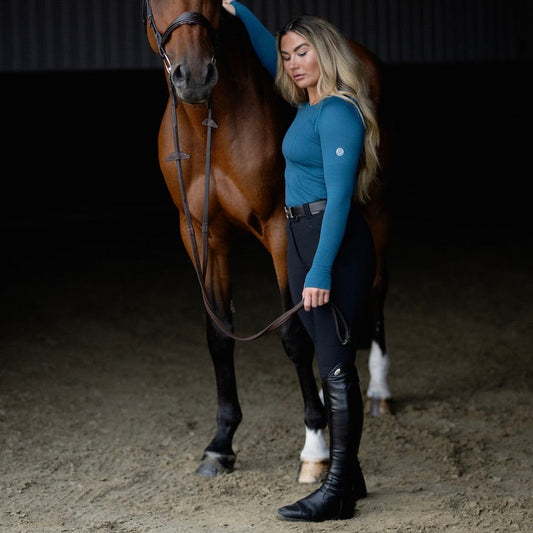 TKEQ Women's Casual Shirt TKEQ- Kennedy Seamless Long Sleeve Shirt (Gulf Stream) equestrian team apparel online tack store mobile tack store custom farm apparel custom show stable clothing equestrian lifestyle horse show clothing riding clothes horses equestrian tack store