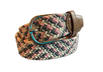 Rather Lucky Belts Pink/Steel Grey/Light Grey/White Rather Lucky- Braided Belt (XS Youth) equestrian team apparel online tack store mobile tack store custom farm apparel custom show stable clothing equestrian lifestyle horse show clothing riding clothes horses equestrian tack store