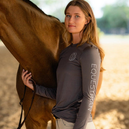 TKEQ Women's Casual Shirt TKEQ- Crest Tech Shirt equestrian team apparel online tack store mobile tack store custom farm apparel custom show stable clothing equestrian lifestyle horse show clothing riding clothes horses equestrian tack store