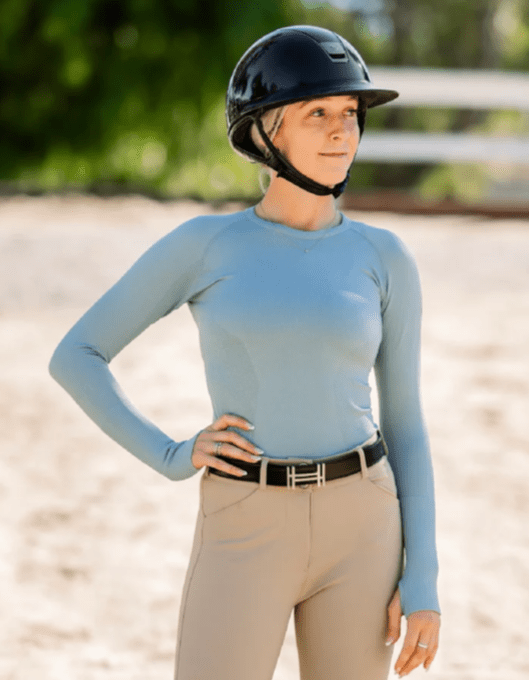 TKEQ Tech Shirt XS/S TKEQ- Kennedy Seamless Long Sleeve Shirt (Malibu) equestrian team apparel online tack store mobile tack store custom farm apparel custom show stable clothing equestrian lifestyle horse show clothing riding clothes horses equestrian tack store