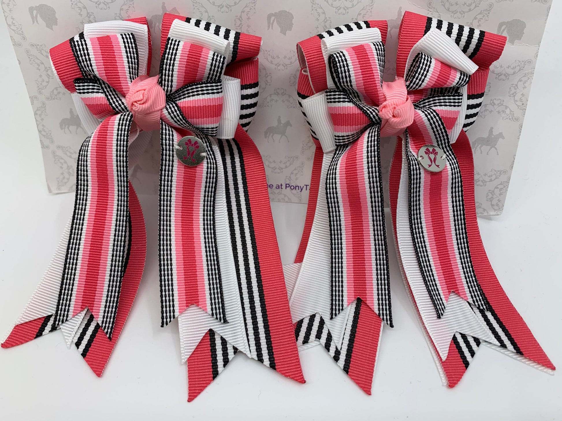 PonyTail Bows 3" Tails PonyTail Bows- Tiffany Pink equestrian team apparel online tack store mobile tack store custom farm apparel custom show stable clothing equestrian lifestyle horse show clothing riding clothes PonyTail Bows | Equestrian Hair Accessories horses equestrian tack store