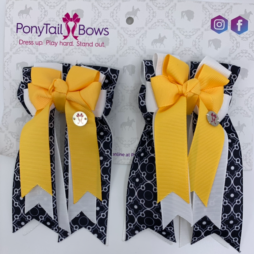 PonyTail Bows- Dazzle Yellow