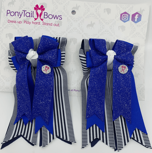 PonyTail Bows 3" Tails PonyTail Bows- Kat Blue equestrian team apparel online tack store mobile tack store custom farm apparel custom show stable clothing equestrian lifestyle horse show clothing riding clothes PonyTail Bows | Equestrian Hair Accessories horses equestrian tack store