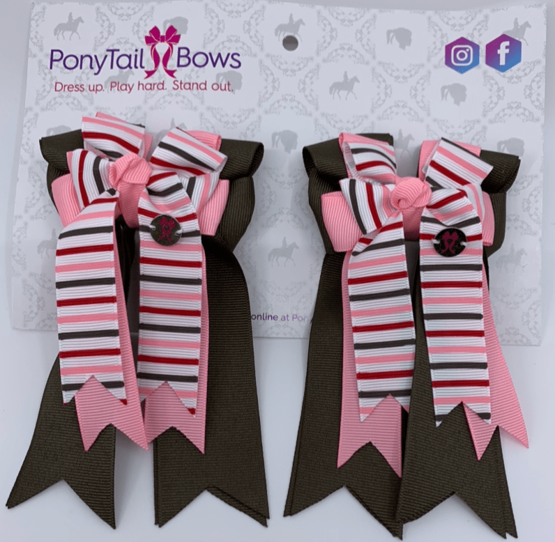 PonyTail Bows 3" Tails PonyTail Bows-Charming Brown Base equestrian team apparel online tack store mobile tack store custom farm apparel custom show stable clothing equestrian lifestyle horse show clothing riding clothes PonyTail Bows | Equestrian Hair Accessories horses equestrian tack store