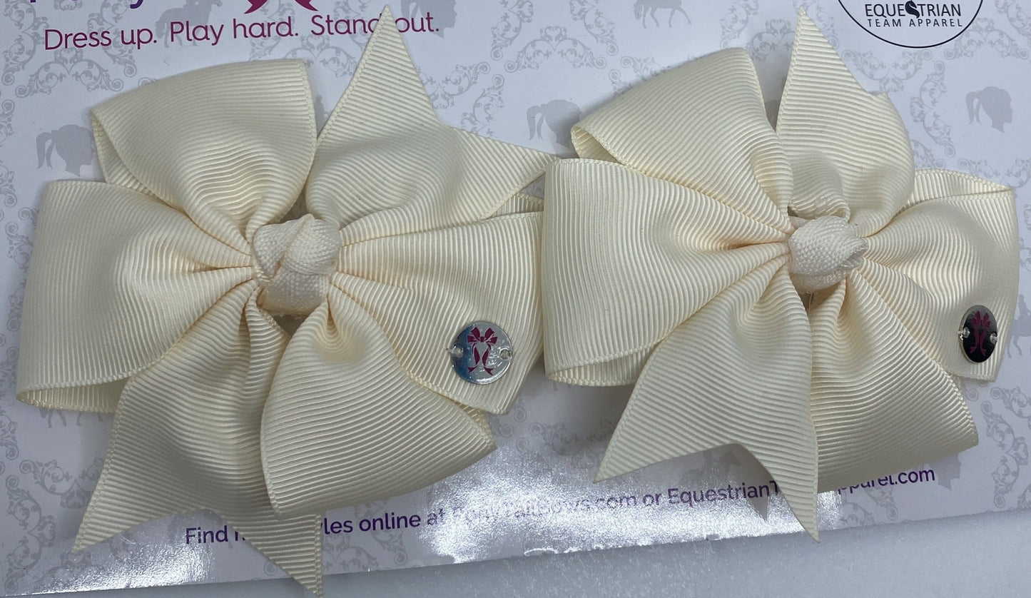 PonyTail Bows Pinwheel Pinwheel Cream PonyTail Bows equestrian team apparel online tack store mobile tack store custom farm apparel custom show stable clothing equestrian lifestyle horse show clothing riding clothes PonyTail Bows | Equestrian Hair Accessories horses equestrian tack store