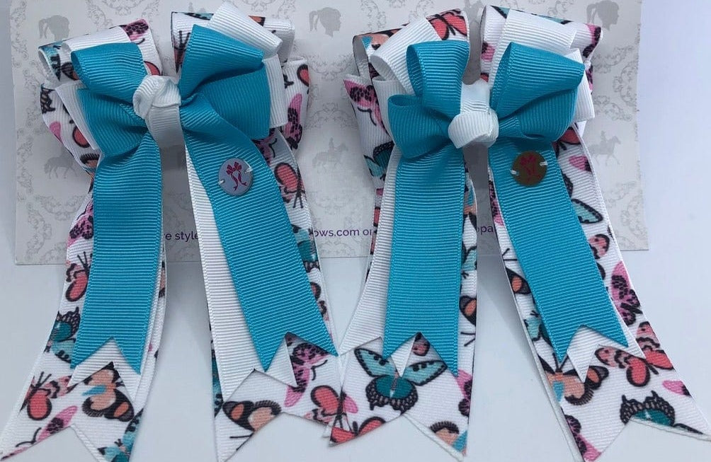 PonyTail Bows 3" Tails Turquoise Butterfly PonyTail Bows equestrian team apparel online tack store mobile tack store custom farm apparel custom show stable clothing equestrian lifestyle horse show clothing riding clothes PonyTail Bows | Equestrian Hair Accessories horses equestrian tack store