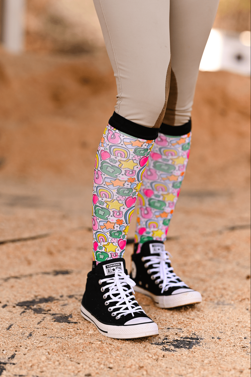 dreamers & schemers Boot Sock Dreamers & Schemers- Full O Luck equestrian team apparel online tack store mobile tack store custom farm apparel custom show stable clothing equestrian lifestyle horse show clothing riding clothes Unicorns & Fluffy Clouds Horse Riding  Boot Socks horses equestrian tack store