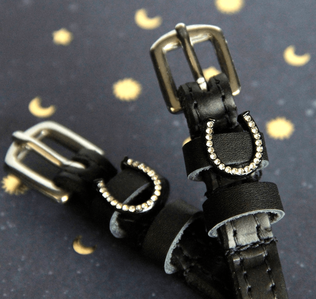 ManeJane Spur Straps Horse Shoe Bling Spur Straps equestrian team apparel online tack store mobile tack store custom farm apparel custom show stable clothing equestrian lifestyle horse show clothing riding clothes ManeJane Shoe Time Spur Straps  horses equestrian tack store