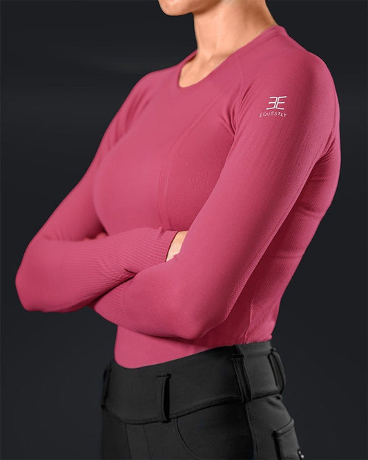 Equestly Women's Shirt Equestly- Lux Seamless Top LSnFuchsia equestrian team apparel online tack store mobile tack store custom farm apparel custom show stable clothing equestrian lifestyle horse show clothing riding clothes horses equestrian tack store