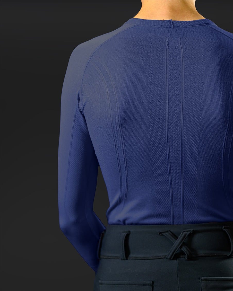 Equestly Women's Shirt Equestly- Lux Seamless Top LS Steel Blue equestrian team apparel online tack store mobile tack store custom farm apparel custom show stable clothing equestrian lifestyle horse show clothing riding clothes horses equestrian tack store