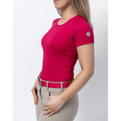 TKEQ Women's Casual Shirt M/L TKEQ- Kennedy Seamless Short Sleeve Shirt - Flirt equestrian team apparel online tack store mobile tack store custom farm apparel custom show stable clothing equestrian lifestyle horse show clothing riding clothes horses equestrian tack store