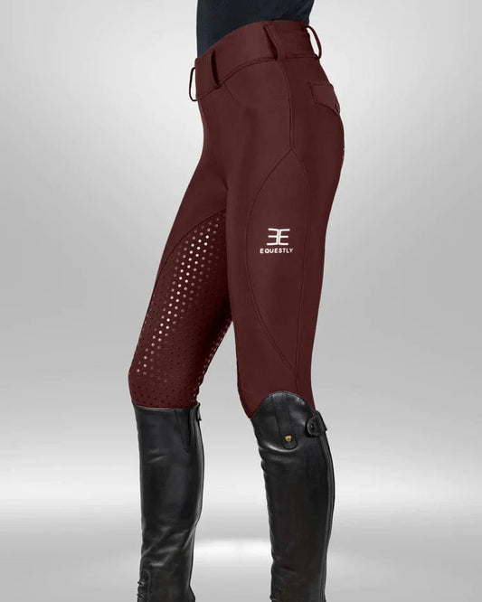 Equestly Women's Shirt Equestly Lux GripTEQ Riding Pants - Wine equestrian team apparel online tack store mobile tack store custom farm apparel custom show stable clothing equestrian lifestyle horse show clothing riding clothes horses equestrian tack store